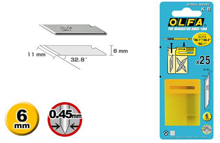 Olfa Spare Blades For Model AK-1 (25pcs/pack)