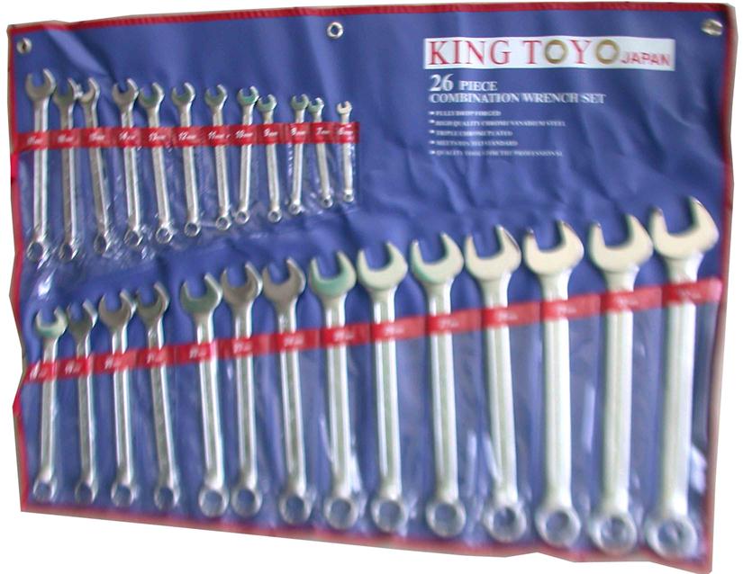 KING TOYO COMBINATION WRENCH SET, 6-32MM, KT-026S