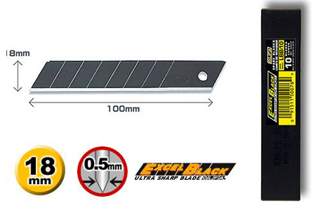 Olfa LBB-10 Blades (L) (10pcs/case) (black)