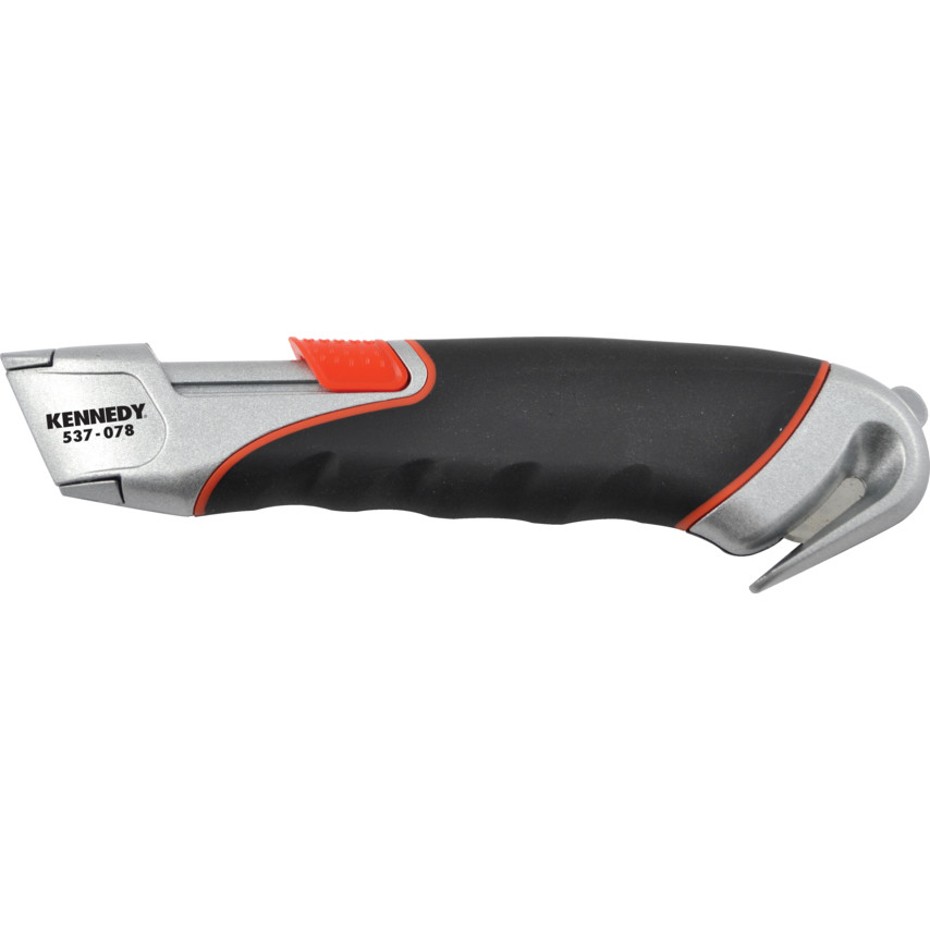 AUTO RETRACTABLE SAFETY KNIFE C/W STRAP/TAPE CUTTER