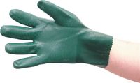 JERSEY LINED GREEN PVC TEXTURED GLOVES SIZE 10