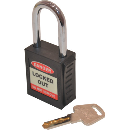 SAFETY PADLOCK KEYED DIFFERENTLY BLACK MTL9507910K - Click Image to Close