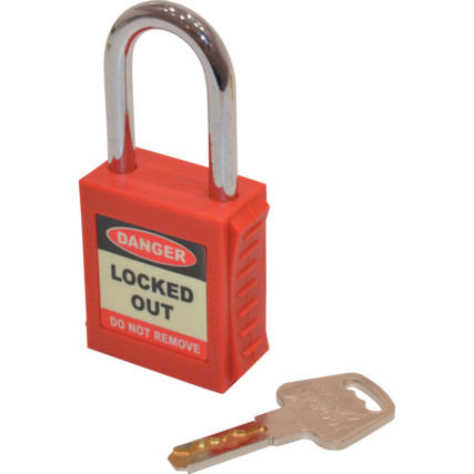 SAFETY PADLOCK KEYED DIFFERENTLY RED MTL9507950K - Click Image to Close