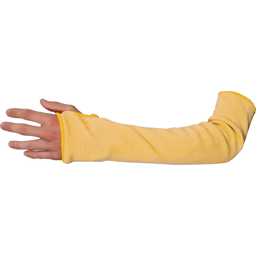 Kevlar® Sleeve,CutResistant,WithThumb-slot,Yellow,18" (Single) - Click Image to Close