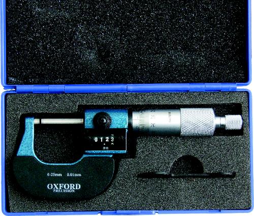 OXFORD MECHANICAL DIGITAL MICROMETER 0-25mm/0-1" - Click Image to Close