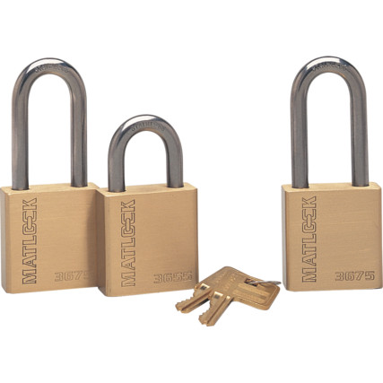 50x25mm SHACKLE W/PROOF BRASS PADLOCK - Click Image to Close