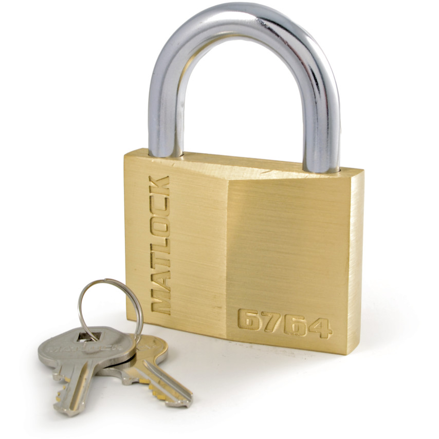 60x27mm SHACKLE SOLID BRASS PADLOCK - Click Image to Close