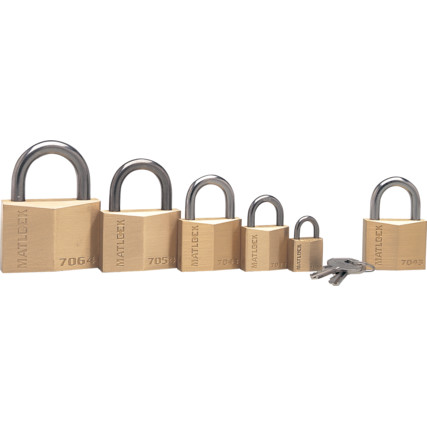 50x26mm SHACKLE SOLID BRASS PADLOCK - Click Image to Close