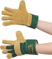 PIGSPLIT LEATHER RIGGER GLOVES 2" CUFFS SIZE 10 - Click Image to Close